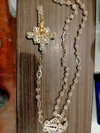 Rosario Filigrana Plata Antiguo