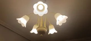 Lámpara colgante en blanco roto