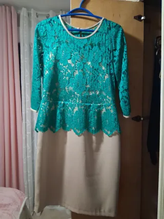 Vestido fiesta encaje talla 40-42