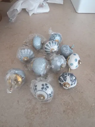 Tiradores de cerámica decorados (10 unidades)