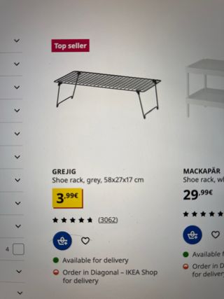 Zapatero IKEA GREJIG Negro/Marrón