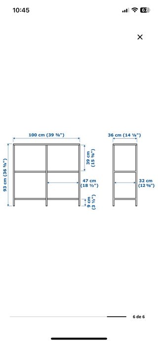 Mueble auxiliar metal y cristal