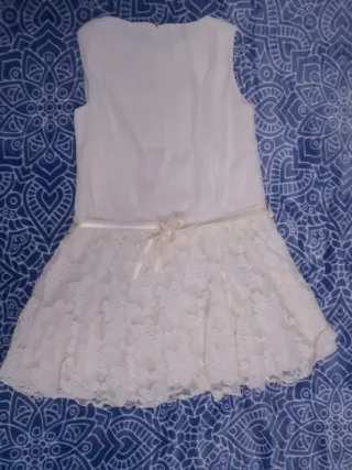 Vestido blanco niña encaje.