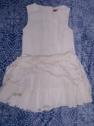 Vestido blanco niña encaje.