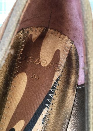 Zapatos verdes kaki caqui y marrón, talla 36