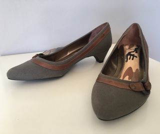 Zapatos verdes kaki caqui y marrón, talla 36