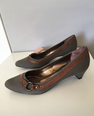 Zapatos verdes kaki caqui y marrón, talla 36