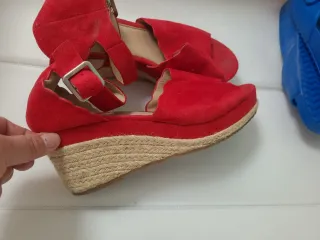 Sandalias cuña rojas talla 39