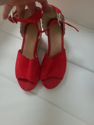 Sandalias cuña rojas talla 39