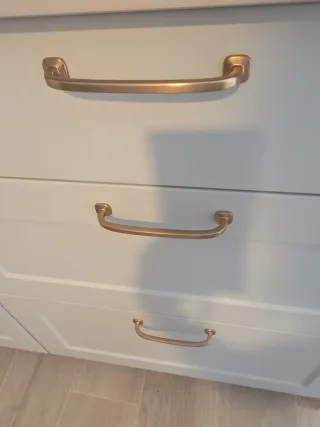 Tiradores metálicos oro rosado (5 unidades)