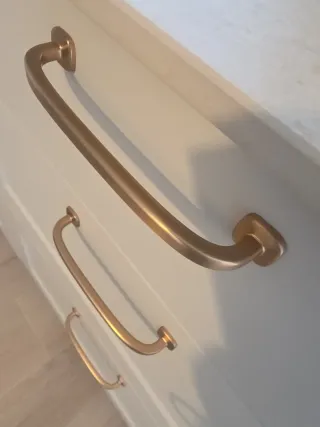 Tiradores metálicos oro rosado (5 unidades)