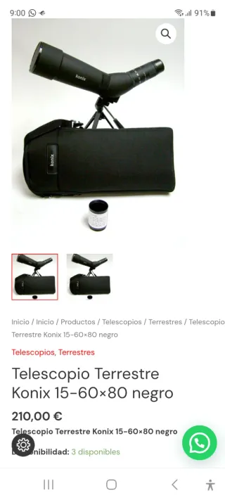 Telescopio terrestre Konix con trípode