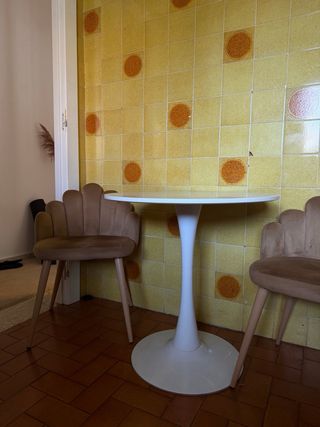 2 sillas terciopelo marrón