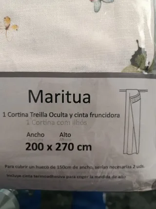 Cortinas Maritua Mariposas 200x270 cm