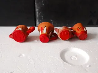 Set 4 Miniature Ceramica terracotta Presepe/Bambol