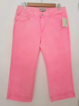 Pantalón Vaquero Rosa Flúor Brotas