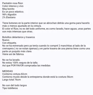 Pantalón Vaquero Rosa Flúor Brotas
