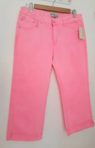 Pantalón Vaquero Rosa Flúor Brotas