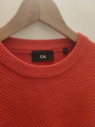 Jersey C&A naranja tejido waffle