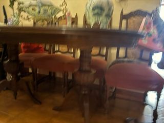 Mesa comedor extensible madera y sillas