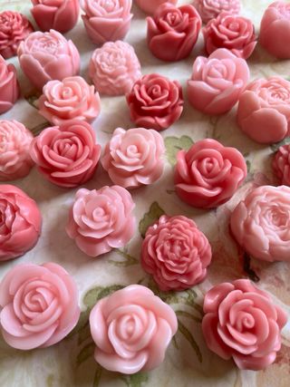 Fiorellini in cera di soia 30 rosa chiaro e scuro