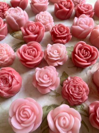 Fiorellini in cera di soia 30 rosa chiaro e scuro