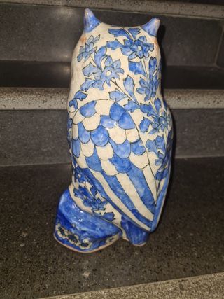 Civetta gufo statua  ceramica terra cotta dipinta