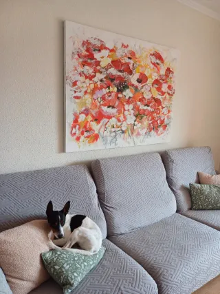 Cuadro Flores Óleo y Acrílico