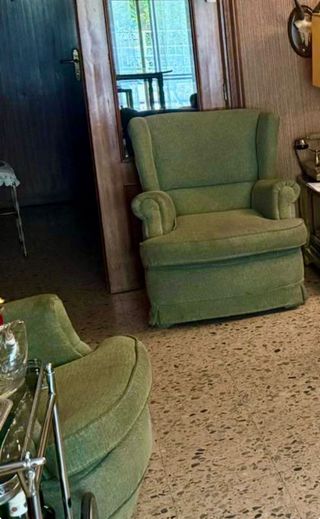 2 Sillones butaca orejera verde