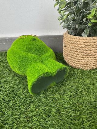 Figura césped con gafas doradas