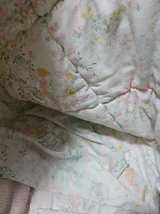 Edredón acolchado 90cm floral