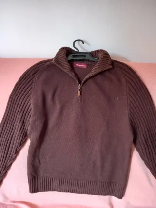 Jersey Massimo Dutti M Marrón Cremallera Cuello Al