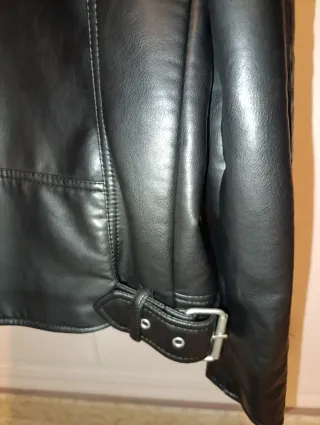 Chaqueta Cuero Hombre Zara Negra