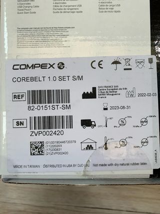 Cinturón Estimulación Compex 1.0 Corebelt S/M