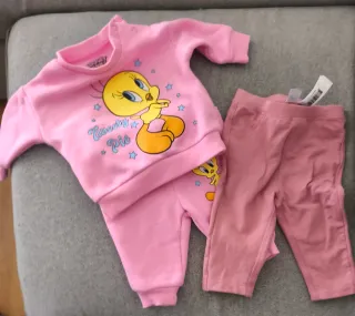 Lote 3 prendas bebé: Conjunto Tweety
