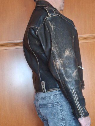 Chiodo vera pelle marrone