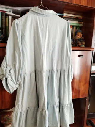 Vestido volantes azul talla M