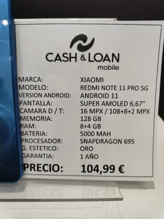 Xiaomi Redmi Note 11 Pro 5G 128GB Azul