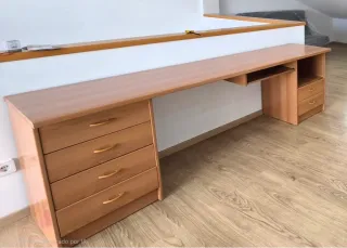 Escritorio 265cm x 60cm madera maziza