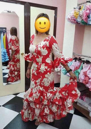 Vestido Flamenca Rojo y Blanco