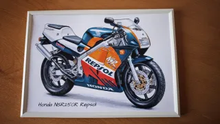 Honda NSR250R Repsol dibujo cuadro poster regalo