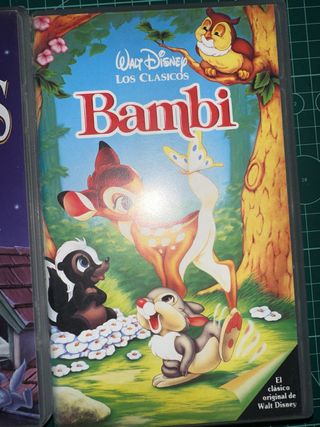 2 Películas Disney VHS: Aristogatos y Bambi