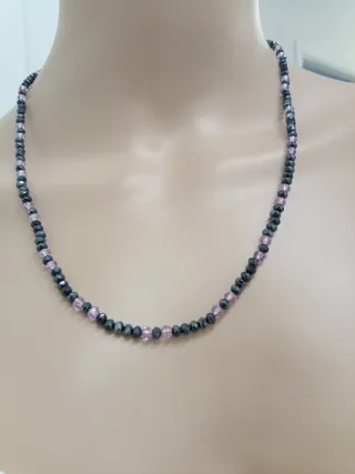 Collana Calcedonio e Cristallo