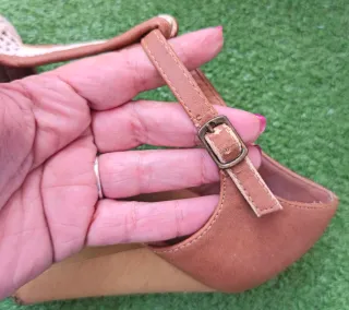 Sandalias Marypaz Tacon Madera Encaje