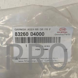 GUARNECIDO EXTERIOR PUERTA TRASERA KIA OPTIMA