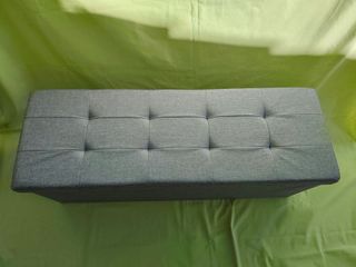 Banco baúl plegable con almacenaje, gris - Nuevo