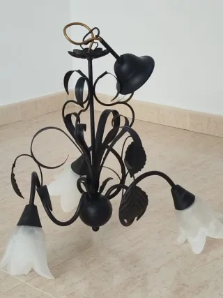 Lámpara de techo metal y cristal