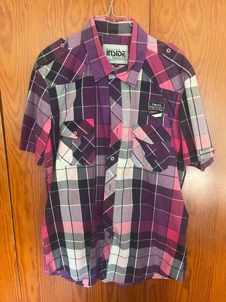 Camisa Inside XL Tartán Morado Rosa