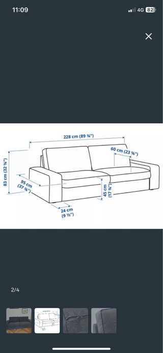 Sofá Kivit 3 plazas Ikea