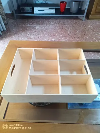 Dos Bandeja organizadora de madera caja